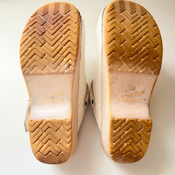 Dansko White Leather Backstrap Clogs - Picture 5 of 6